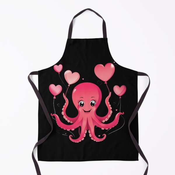 Artikelvorschau, Oktopus mit Herzballons zum Valentinstag, süßer Kawaii-Oktopus mit Herzballons zum Valentinstag entworfen und verkauft von Dabbing Turtle Designs.