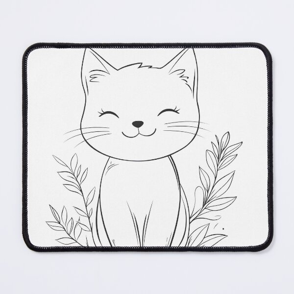 Item preview, happy BLACK CAT AND FLOWERS outline designed and sold by mando24895.