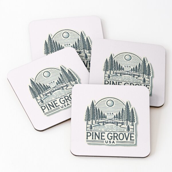 Item preview,  Pine Grove USA Retro 3D Minimalist Illustration,   designed and sold by PaintMeWorld.