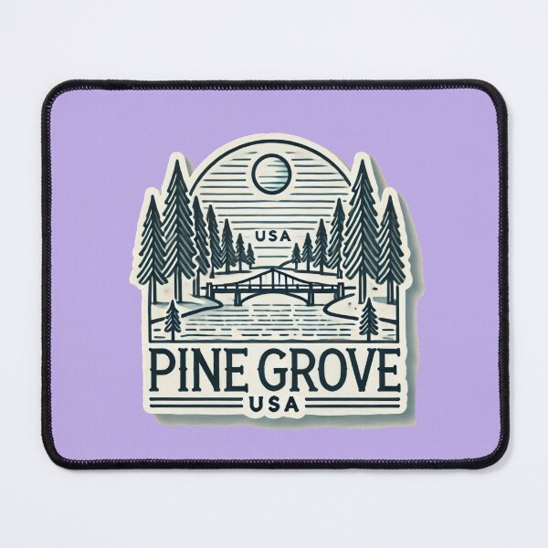 Item preview, Pine Grove USA Retro 3D Minimalist Illustration, designed and sold by PaintMeWorld.