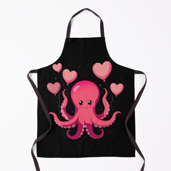 Artikelvorschau, Oktopus mit Herzballons zum Valentinstag, süßer Kawaii-Oktopus mit Herzballons zum Valentinstag entworfen und verkauft von Dabbing Turtle Designs.
