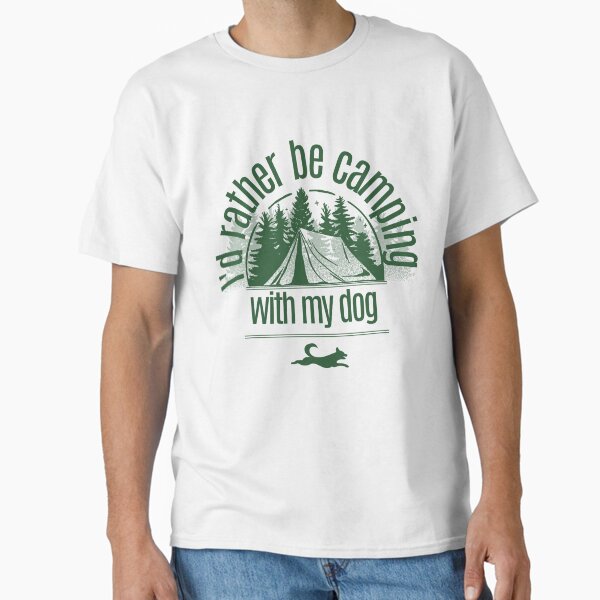 Vista previa del artículo con la obra «Prefiero acampar con mi perro.», diseñado y vendido por BlackSheepC.