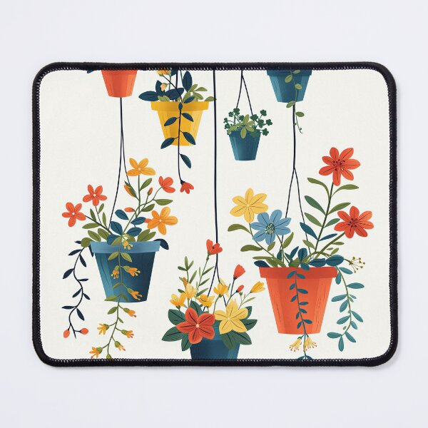 Item preview, Hanging Potted Plants – Colorful Botanical Art Illustration designed and sold by SavinMercantile.