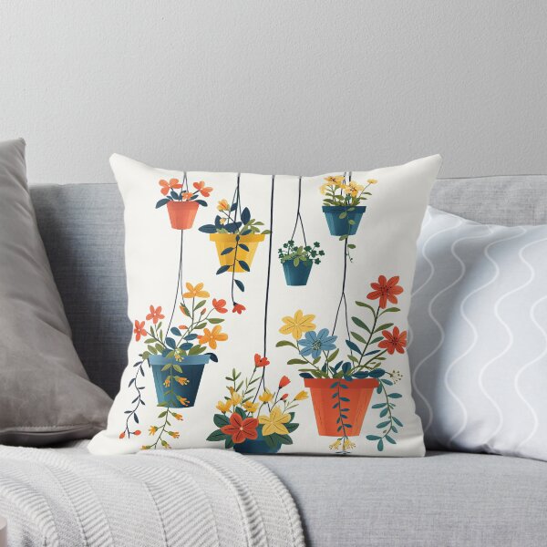 Item preview, Hanging Potted Plants – Colorful Botanical Art Illustration designed and sold by SavinMercantile.