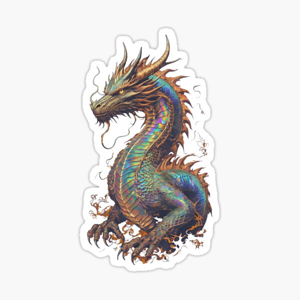 Item preview, Majestic Medieval Dragon Illustration in Stunning Detail designed and sold by IrisZenith.