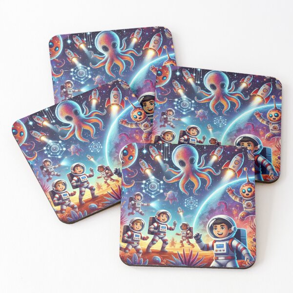 Item preview, Epic Space Adventure - Astronauts and Octopus Aliens designed and sold by WyckedLynn.