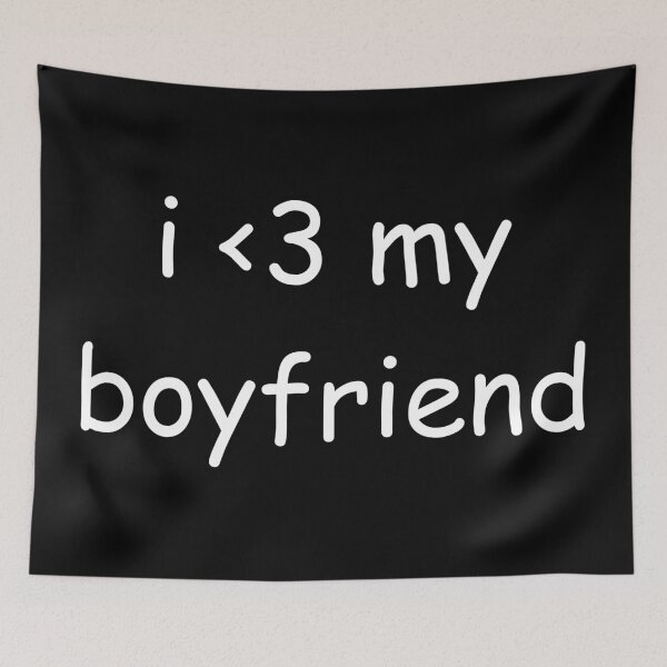 Item preview, I <3 my boyfriend comic sans print (black) designed and sold by Magnolia Valley Art.