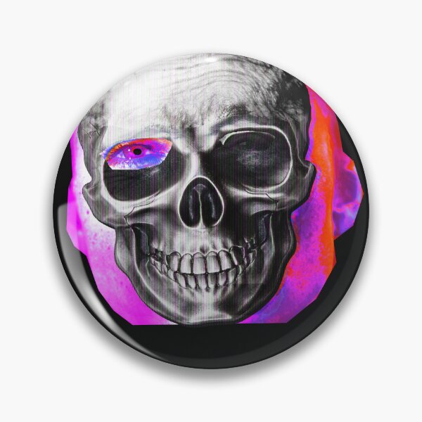 Item preview, Collage of pink neon scull , Fear Of Age And Death II., Contemporary Art designed and sold by DenisaDesign.