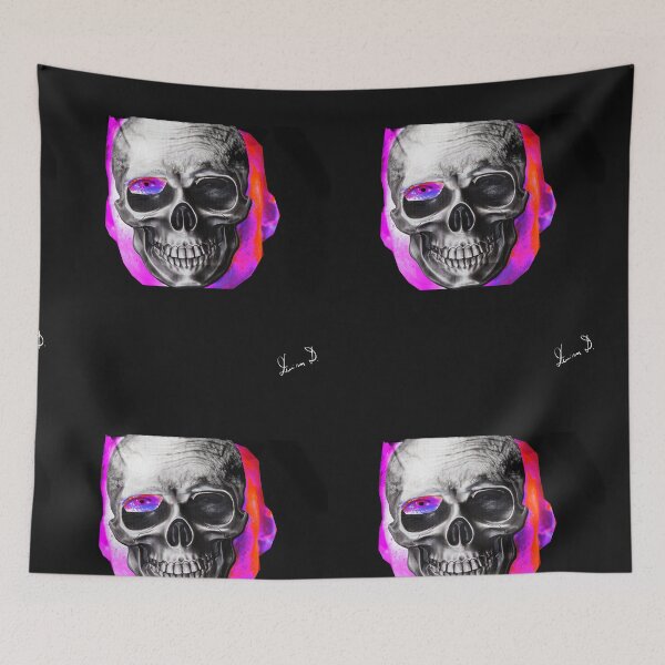 Item preview, Collage of pink neon scull , Fear Of Age And Death II., Contemporary Art designed and sold by DenisaDesign.