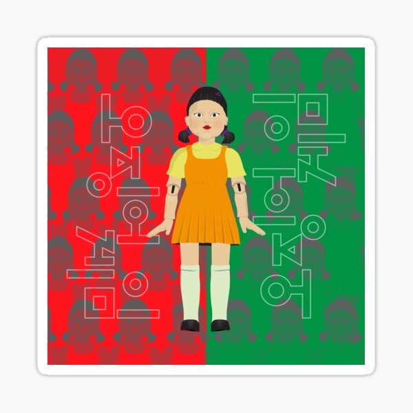 Item preview, Squid Game Red Light Green Doll designed and sold by Checkmate55.