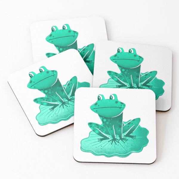 Item preview, Green frog on a lotus leaf designed and sold by jasmineberry.