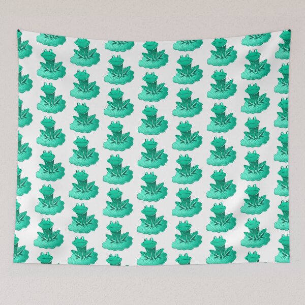 Item preview, Green frog on a lotus leaf designed and sold by jasmineberry.