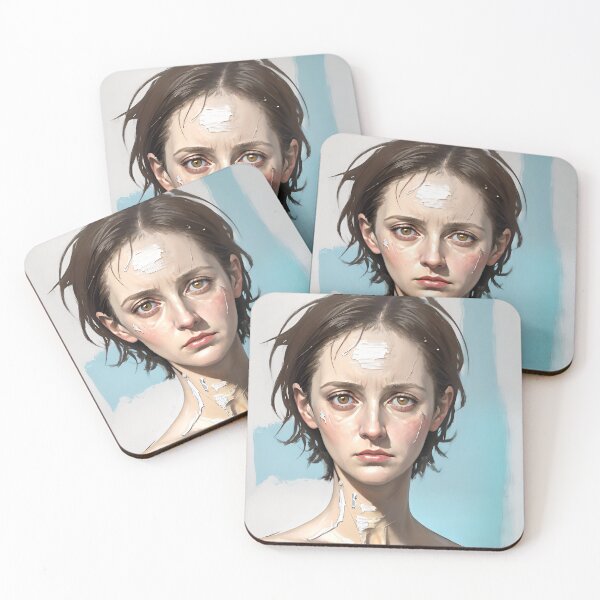 Item preview, Sadness and Sorrow Acrylic Style Portrait Existential Art designed and sold by kakarikihill.