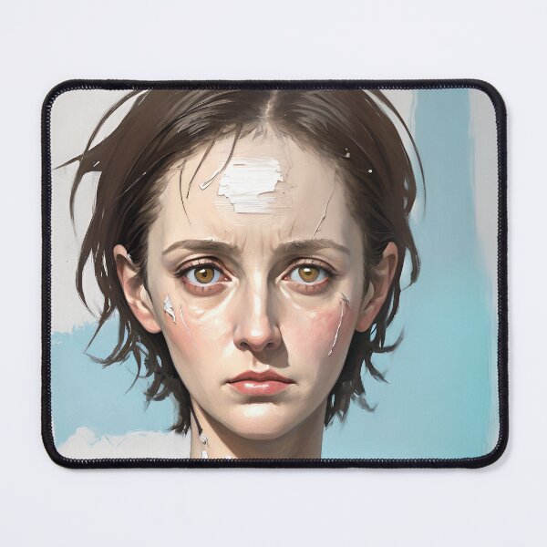 Item preview, Sadness and Sorrow Acrylic Style Portrait Existential Art designed and sold by kakarikihill.