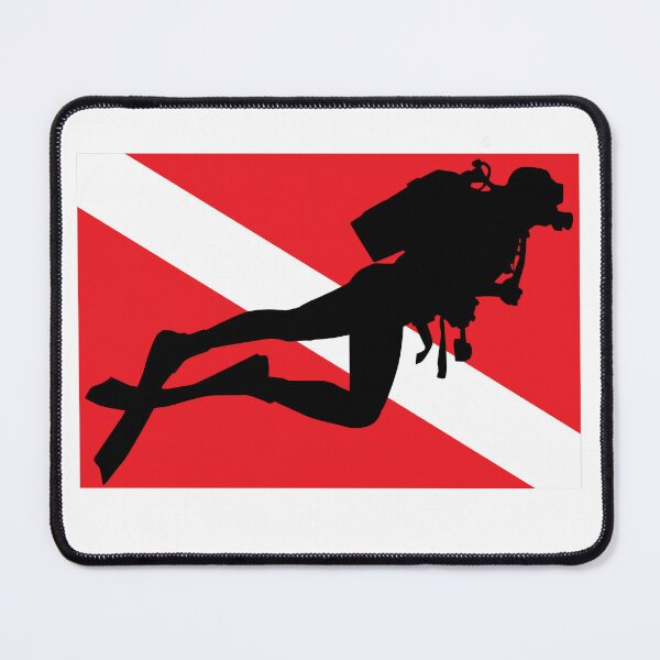 Item preview, Scuba Diver and Flag designed and sold by The Wandering Bookworm.
