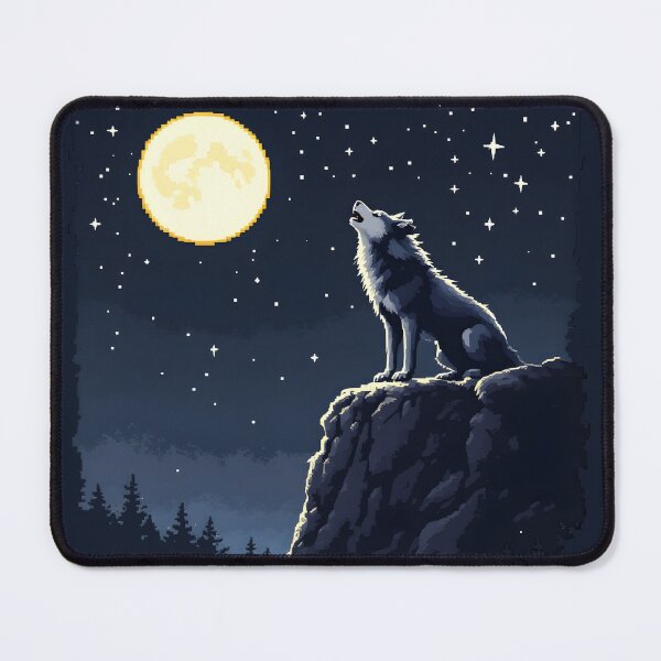 Item preview, Pixel Wolf: Howling at the Moon designed and sold by Jollys-ArtShop.