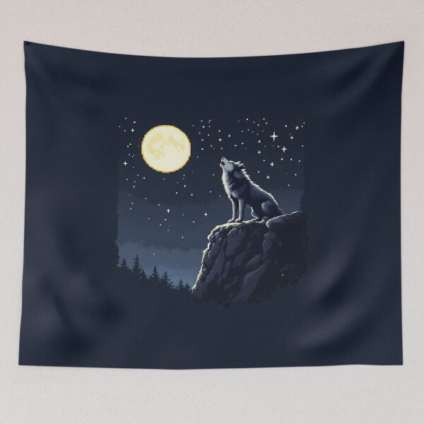 Item preview, Pixel Wolf: Howling at the Moon designed and sold by Jollys-ArtShop.