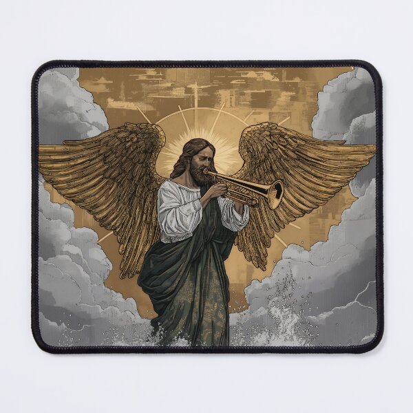 Item preview, Repent now Christian angel of the apocalypse plays trumpet designed and sold by Sacrora.