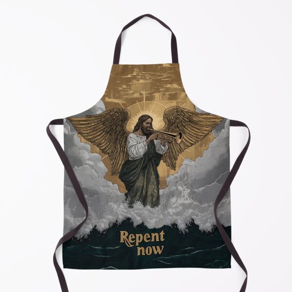 Item preview, Repent now Christian angel of the apocalypse plays trumpet designed and sold by Sacrora.