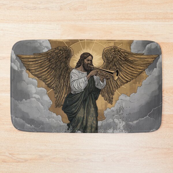Item preview, Repent now Christian angel of the apocalypse plays trumpet designed and sold by Sacrora.