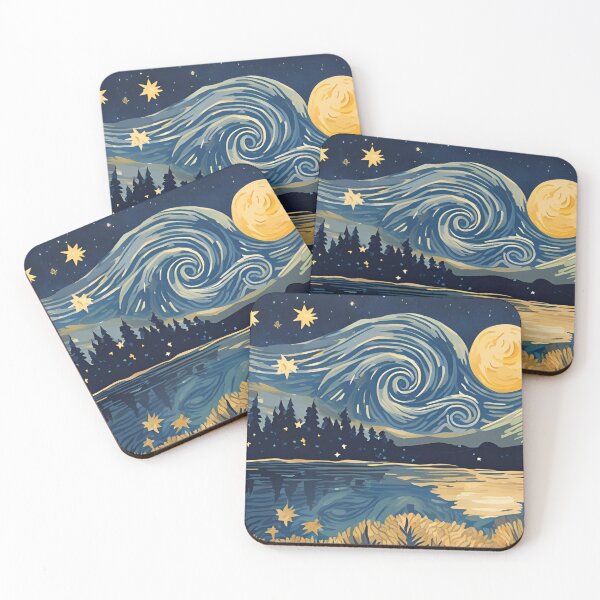 Item preview, A Starry Night in the style of Vincent van Gogh designed and sold by AlinaSCorner.