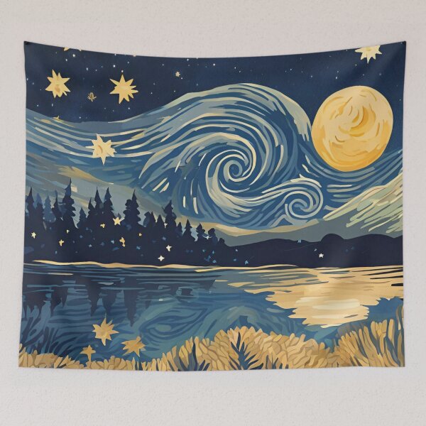 Item preview, A Starry Night in the style of Vincent van Gogh designed and sold by AlinaSCorner.