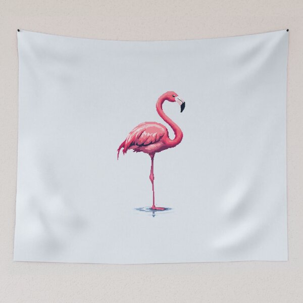 Item preview, Pixel Flamingo: Graceful One-Legged Pose designed and sold by Jollys-ArtShop.