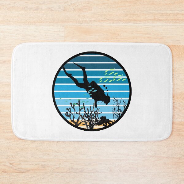 Item preview, Retro Scuba Diver Badge designed and sold by The Wandering Bookworm.