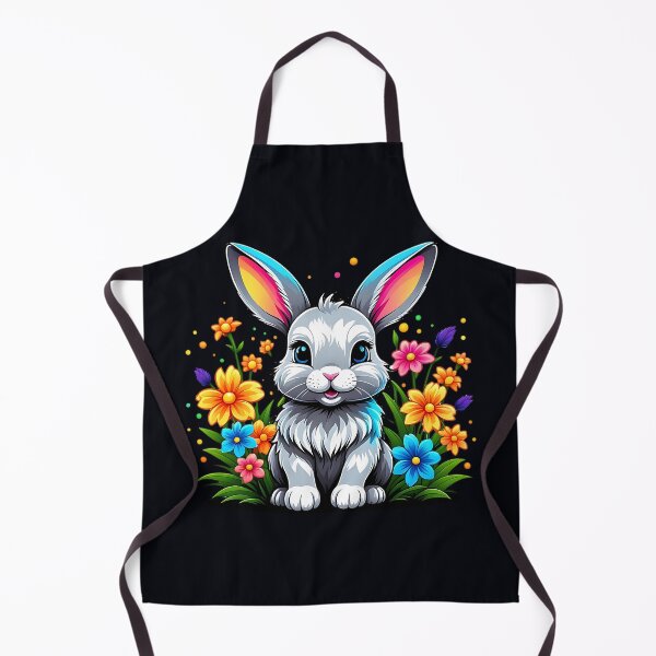 Item preview, Cute Bunny with Colorful Flowers designed and sold by Taans-Creation.