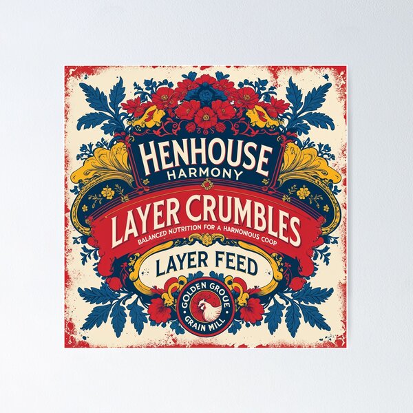 Item preview, HENHOUSE HARMONY FEED SACK VINTAGE DESIGN designed and sold by Marcee Duggar.