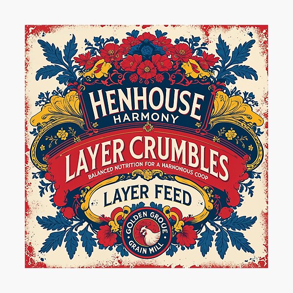 Item preview, HENHOUSE HARMONY FEED SACK VINTAGE DESIGN designed and sold by Marcee Duggar.