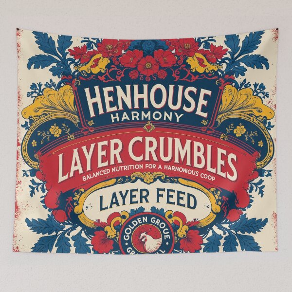 Item preview, HENHOUSE HARMONY FEED SACK VINTAGE DESIGN designed and sold by Marcee Duggar.