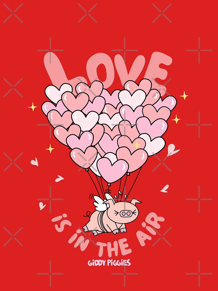 Thumbnail 7 of 7, Classic T-Shirt, Giddy Piggies Valentines Day Love is in the Air designed and sold by loopcreations.
