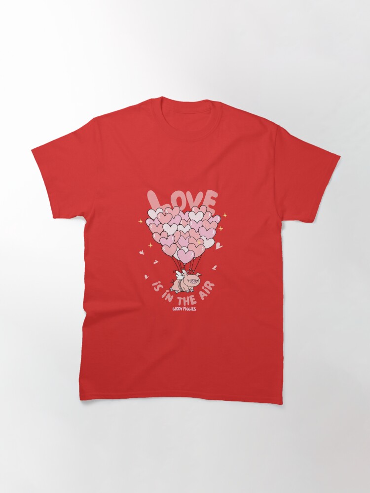 Thumbnail 3 of 7, Classic T-Shirt, Giddy Piggies Valentines Day Love is in the Air designed and sold by loopcreations.