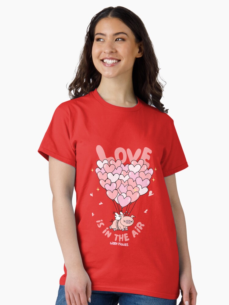 Thumbnail 1 of 7, Classic T-Shirt, Giddy Piggies Valentines Day Love is in the Air designed and sold by loopcreations.