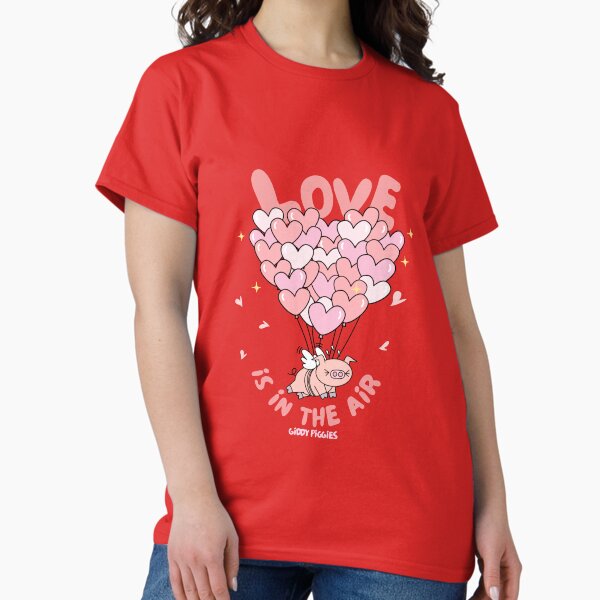 Giddy Piggies Valentines Day Love is in the Air Classic T-Shirt