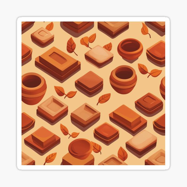 Item preview, Geometric Terracotta Pots and Tiles Pattern designed and sold by AstroWolf Studio.