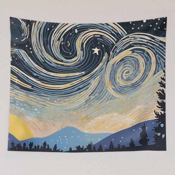 Item preview, A Starry Night in the style of Vincent van Gogh 7 designed and sold by AlinaSCorner.