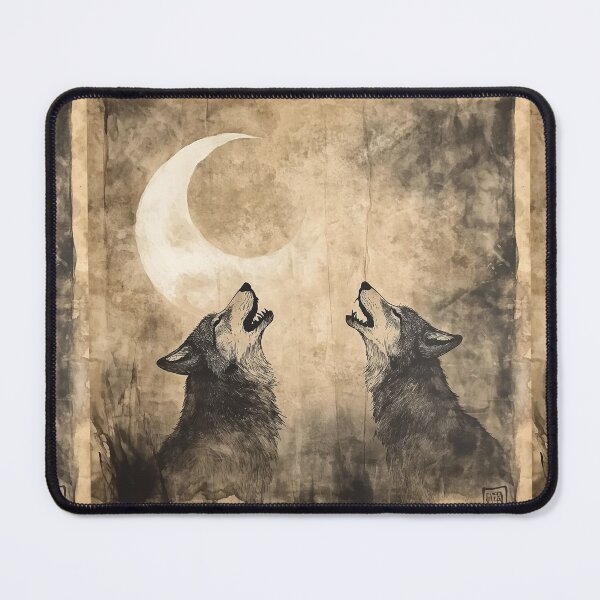 Item preview, Wolves howling at crescent moon designed and sold by SetMyHeart.