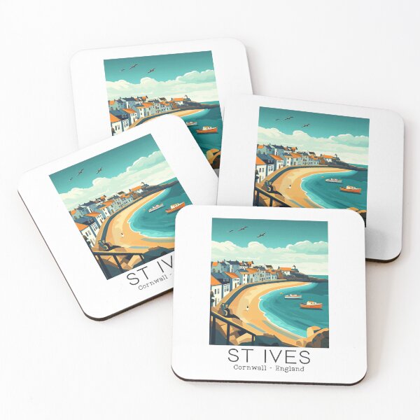 Item preview, A Vintage Travel Illustration of St Ives - Cornwall - England designed and sold by GoodOldVintage.