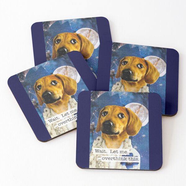 Item preview, Overthinking Brown Dog - 'Wait. Let me overthink this.' designed and sold by Nikki Fortuin Arts & Crafts.