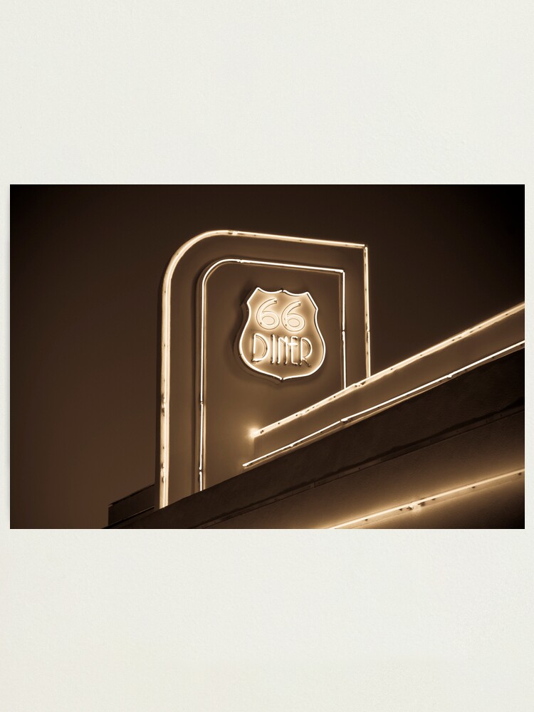 Alternate view of USA. New Mexico. Albuquerque. Route 66 Diner. Photographic Print