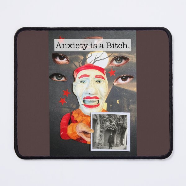 Item preview, Creepy Vintage Clown - 'Anxiety is a Bitch' designed and sold by Nikki Fortuin Arts & Crafts.