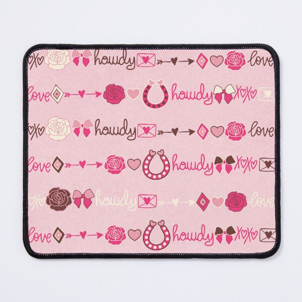 Item preview, Leather texture Coquette Romantic Western Love cowgirl rose bow horse shoe blush designed and sold by sarakaquabubble.
