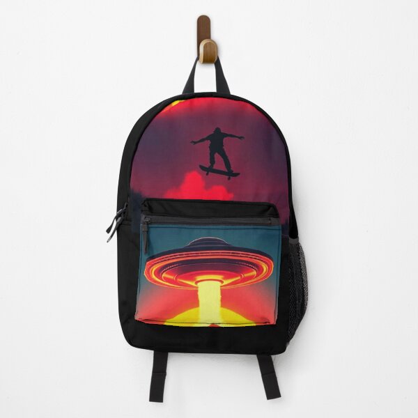 Item preview, Skateboard Rebels - silhouette against a Glorious Sunset with a UAP/UFO Encounter. #3 designed and sold by ArtDesign-ZA.