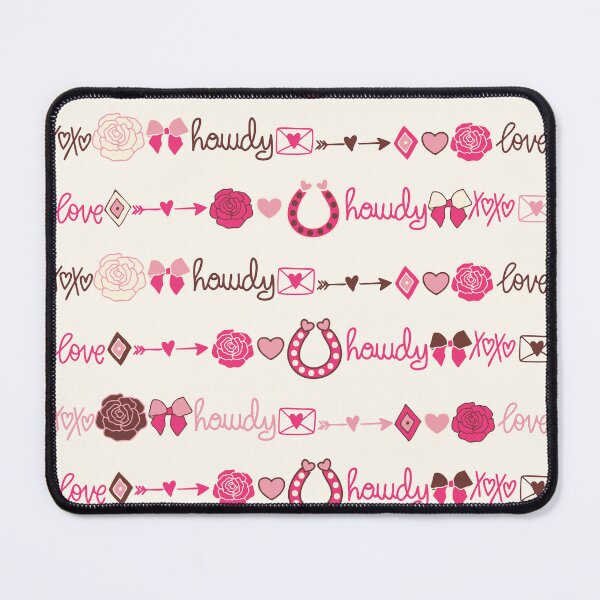 Item preview, Leather texture Coquette Romantic Western Love cowgirl rose bow horse shoe ivory designed and sold by sarakaquabubble.