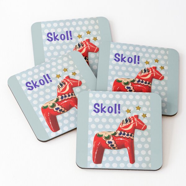 Item preview, Swedish Dala Horse - ‘Skol!’ designed and sold by Nikki Fortuin Arts & Crafts.