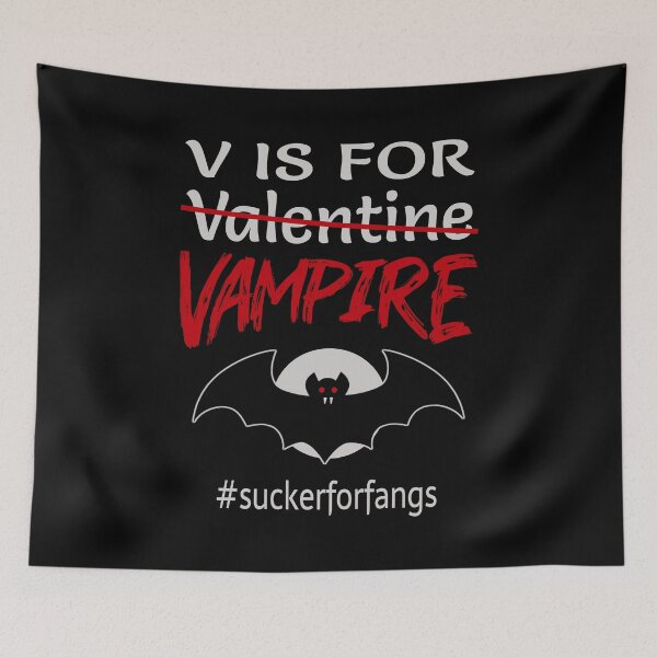 Item preview, Funny Anti Valentines Day V Is For Vampire Valentine Goth Couple Dark Humor designed and sold by Bad Kitty Designz.
