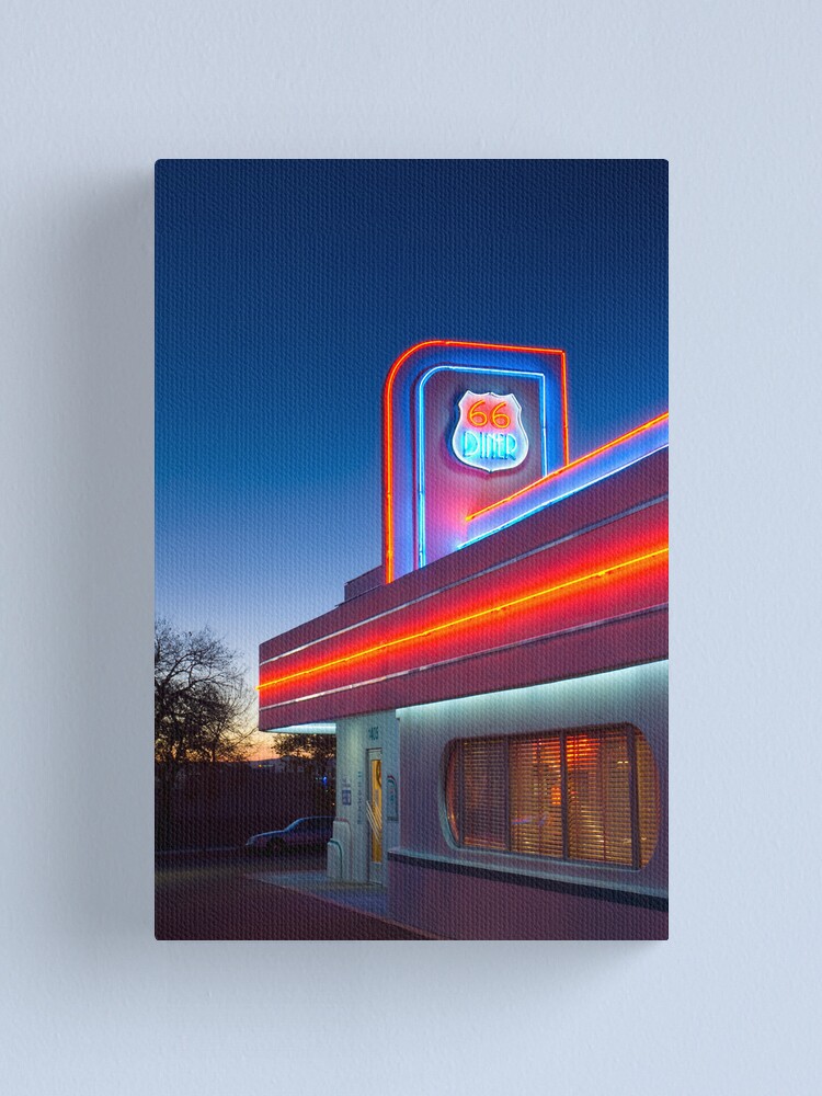 Alternate view of USA. New Mexico. Albuquerque. Route 66 Diner. Canvas Print