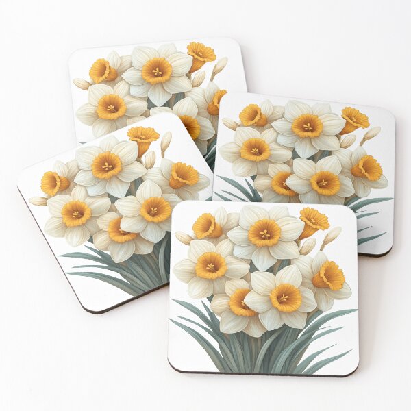Item preview, Elegant Daffodil Bouquet – Yellow and White Floral Illustration designed and sold by SavinMercantile.